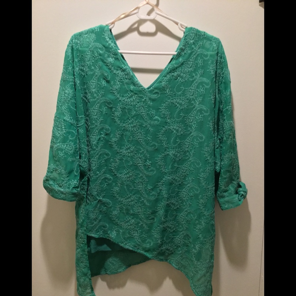 Democracy Turquoise Top